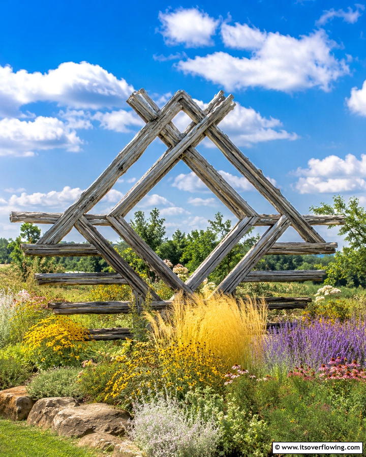Unique Yard Sculpture - 30 Split Rail Fence Ideas for Rustic Outdoor Boundaries