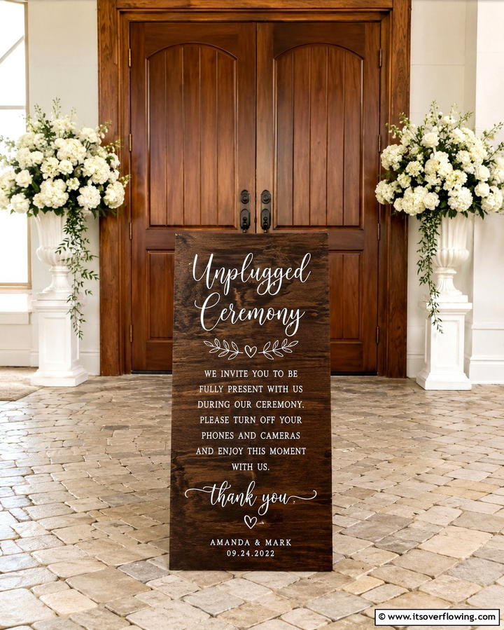 Unplugged Ceremony Sign - 30 Creative Wedding Sign Ideas to Personalize Events