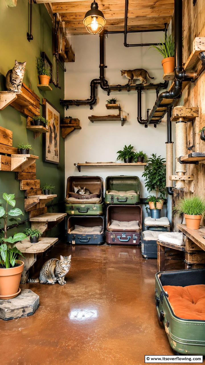 Upcycled Cat Hideout - 30 Cat Room Ideas- Create a Purr-fect Space for Your Feline