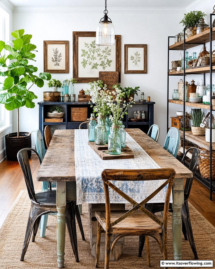 Upcycled Decorative Accents - 21 Green Dining Room Ideas to Refresh Your Dining Space