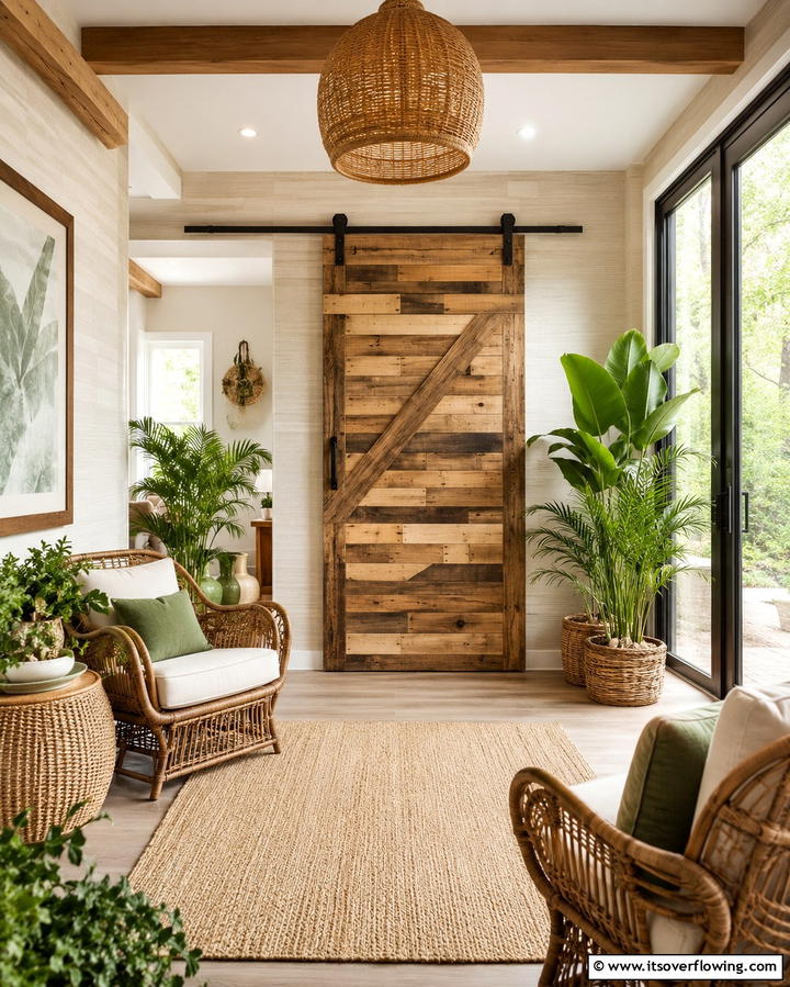 Upcycled Eco Barn Door - 30 Stylish Barn Door Ideas for Modern Home Organization
