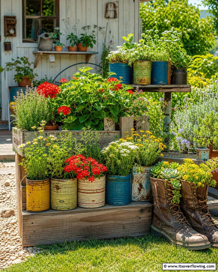 Upcycled Garden Planters - 21 Budget-Friendly Backyard Ideas to Transform Your Outdoor Space