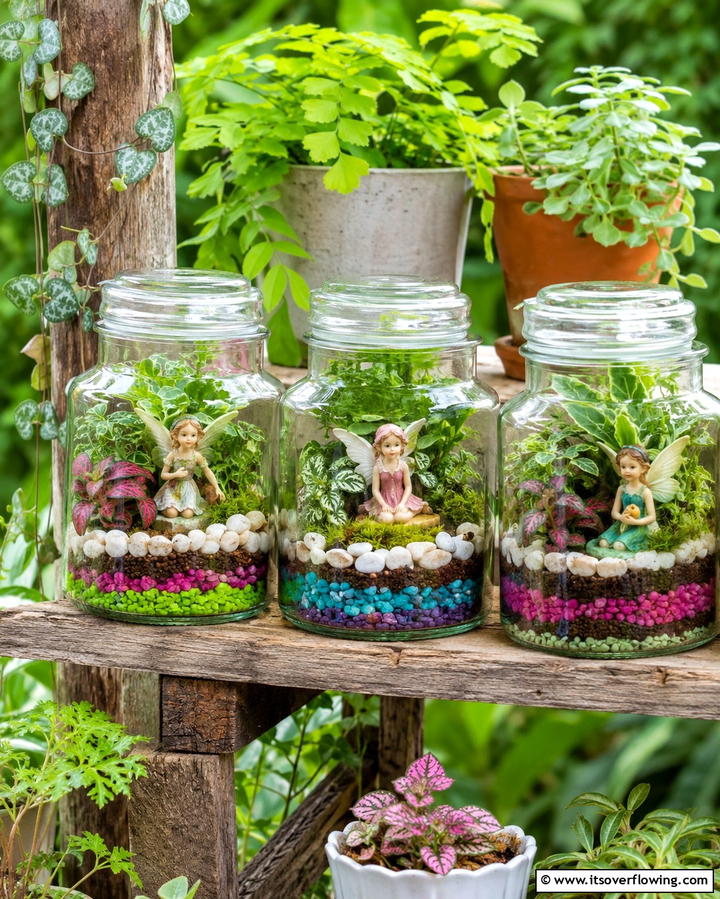 Upcycled Jar Terrariums - 25 Fairy Garden Ideas to Create a Magical Outdoor Space