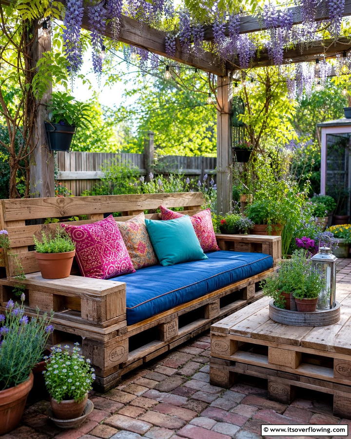 Upcycled Pallet Garden Bench - 30 Charming Garden Bench Ideas for Relaxing Outdoor Spaces