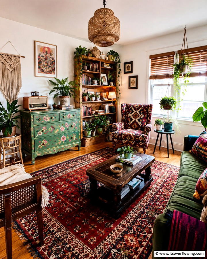 Upcycled Vintage Pieces - 25 Vibrant Colorful Boho Decor Ideas for Your Space