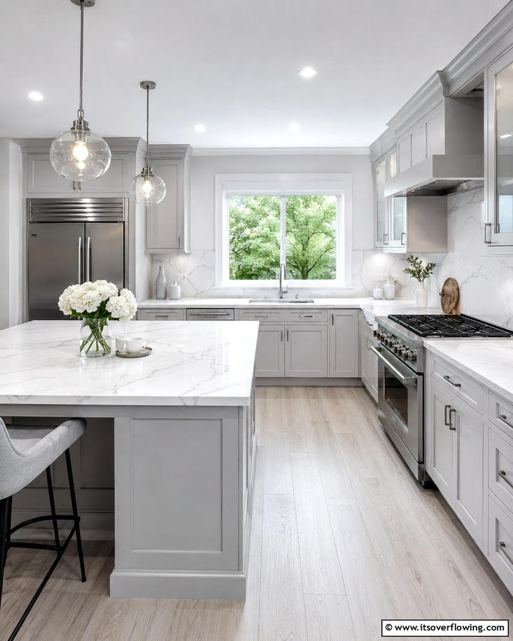 Upgrade to Quartz Countertops - 25 Inspiring Kitchen Remodel Ideas for a Modern Look