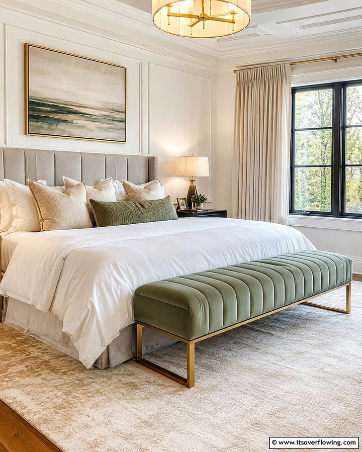 Upholstered Bench - 25 Bedroom Seating Area Ideas for Comfort and Style