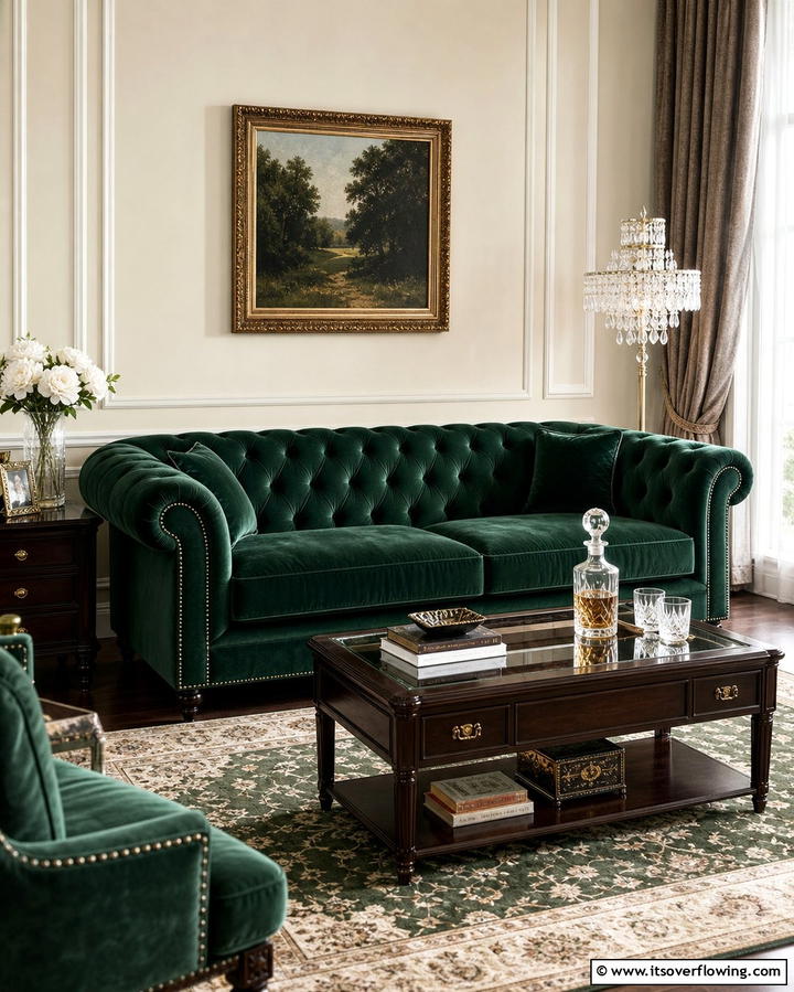 Upholstered Furniture with Tufting - 25 Traditional Interior Design Ideas for Classic Homes