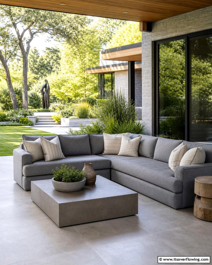 Upholstered Outdoor Sofa - 25 Garden Seating Ideas for Relaxing Outdoor Spaces