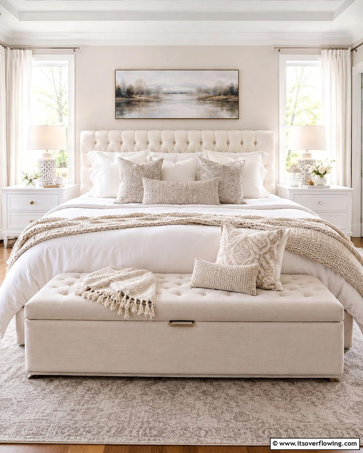 Upholstered Storage Bench for Functionality and Comfort - 25 Stunning Bedroom Bench Ideas for a Cozy Retreat