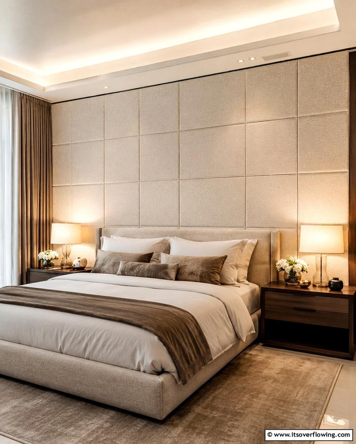 Upholstered Wall PanelsOne - 25 No Headboard Ideas for a Modern and Minimalist Bedroom