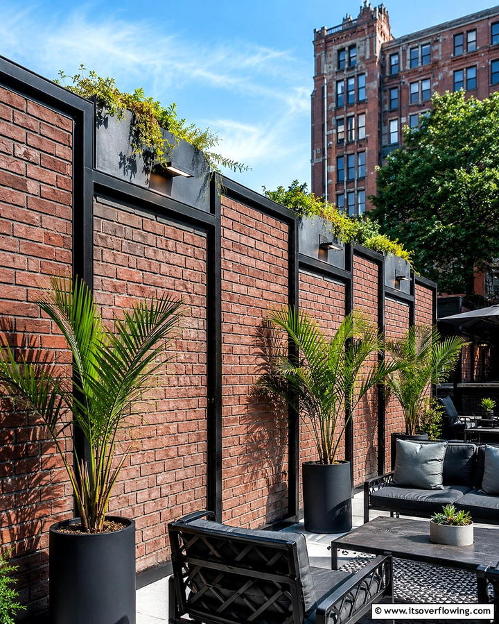 Urban Brick Partition - 30 Classic Brick Fence Ideas for Timeless Outdoor Security & Charm