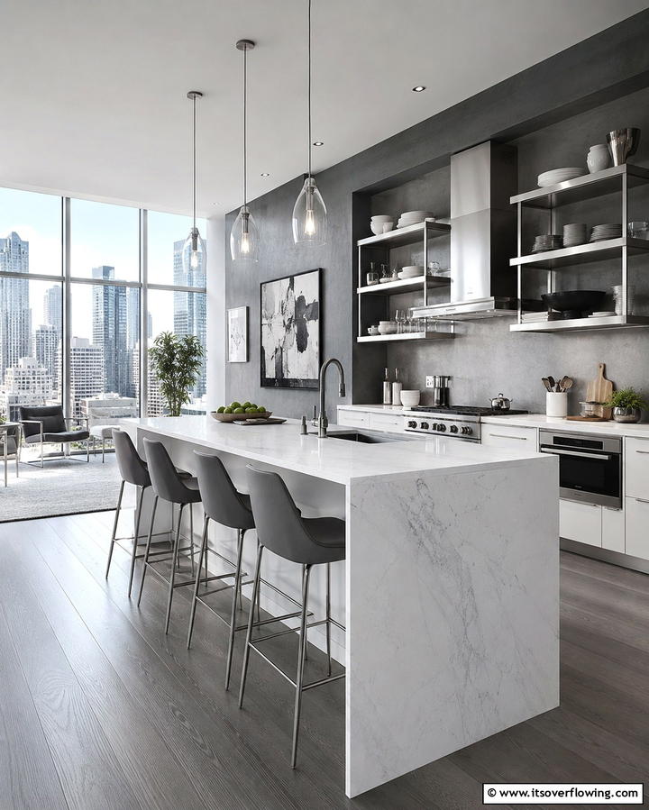 Urban Chic Allure - 30 Grey and White Kitchen Ideas for Timeless Monochromatic Design