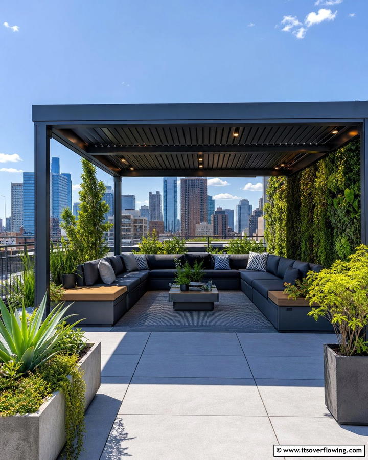 Urban Chic Retreat - 21 Gazebo Patio Ideas for Shaded Outdoor Entertaining Spaces