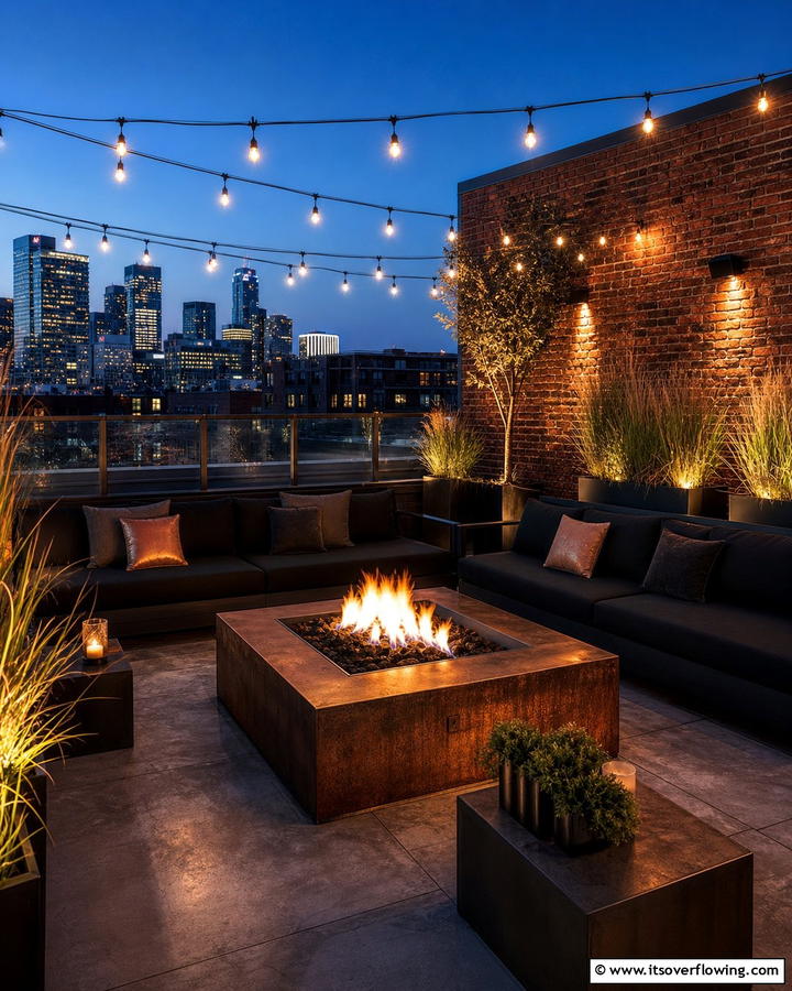 Urban Chic Retreat - 21 Fire Pit Ideas for Outdoor Gatherings and Cozy Nights