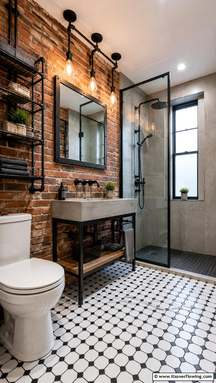 Urban Chic and Industrial Edge - 30 Ensuite Bathroom Ideas for Luxurious Privacy