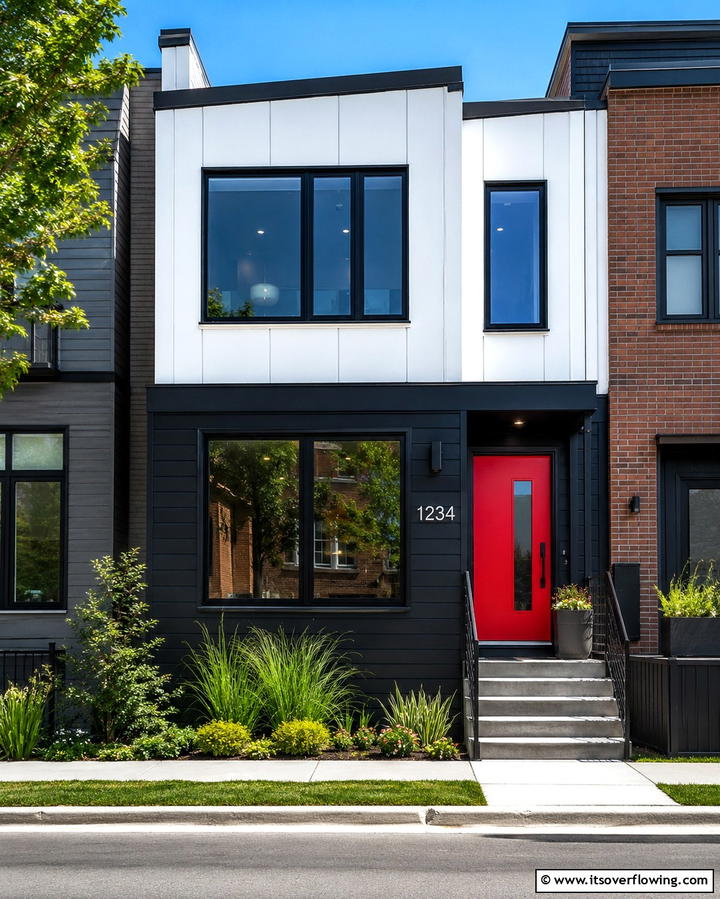 Urban Chic with Black and White - 20 Two-tone Siding Designs for Modern Home Exteriors