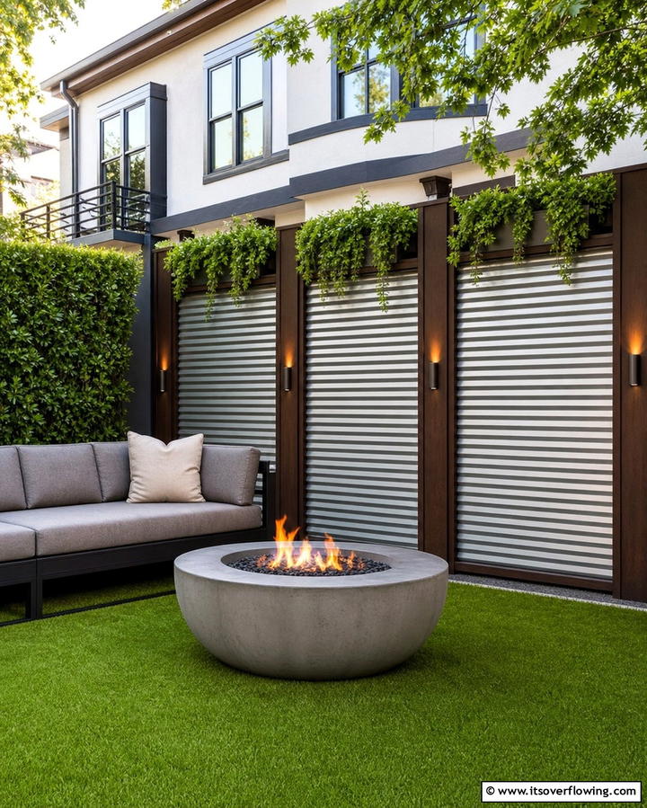 Urban Chic with Metal Sheets and Wooden Borders - 25 Metal and Wood Fence Ideas for Durable Boundaries