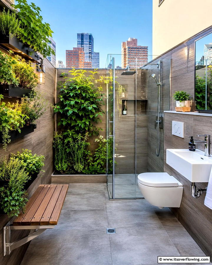 Urban Compact Comfort - 30 Outdoor Bathroom Ideas for a Luxurious Backyard Oasis