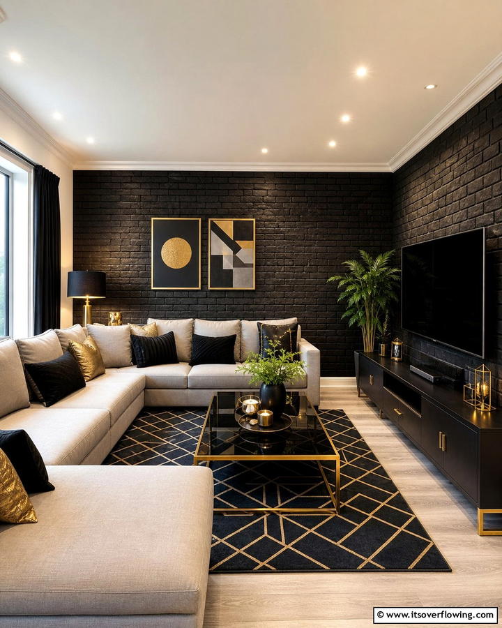 Urban Edge with Black Brick Wallpaper - 25 Brick Wallpaper Ideas to Transform Your Interior Spaces