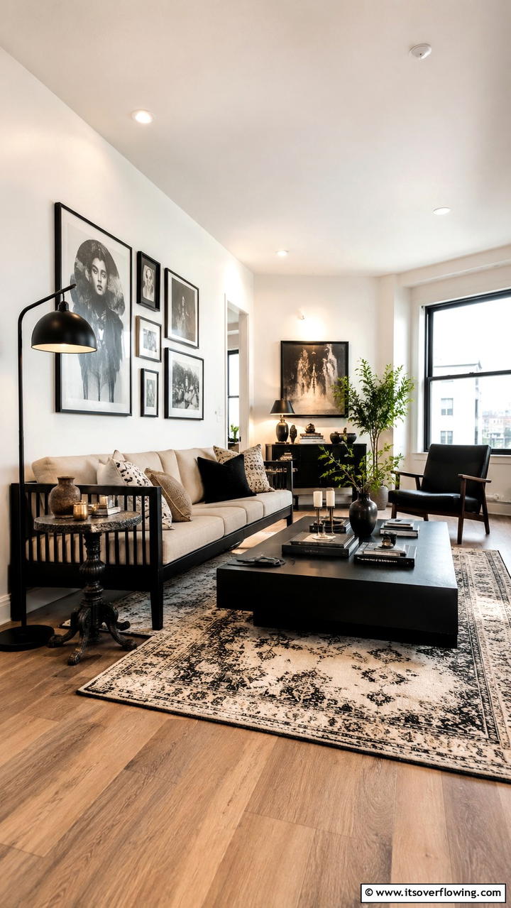 Urban Elegance Unleashed - 30 Black & Beige Living Room Ideas for Modern Contrast
