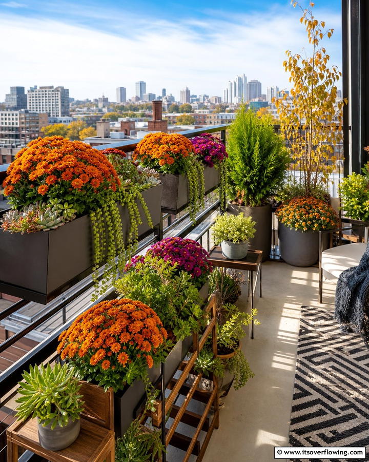 Urban Fall Garden - 21 Fall Planter Ideas to Refresh Your Outdoor Spaces
