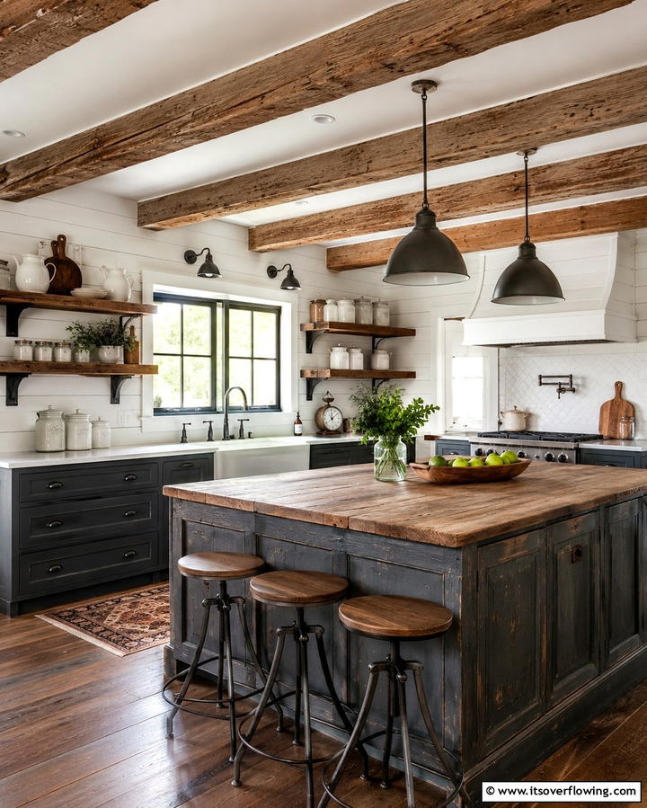 Urban Farmhouse Vibe - 30 Grey and White Kitchen Ideas for Timeless Monochromatic Design