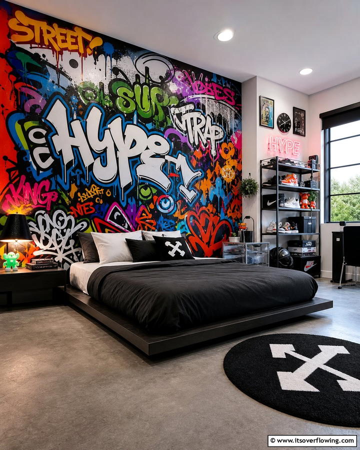 Urban Graffiti Wall Art - 30 Hypebeast Room Decor Ideas for Urban Aesthetics