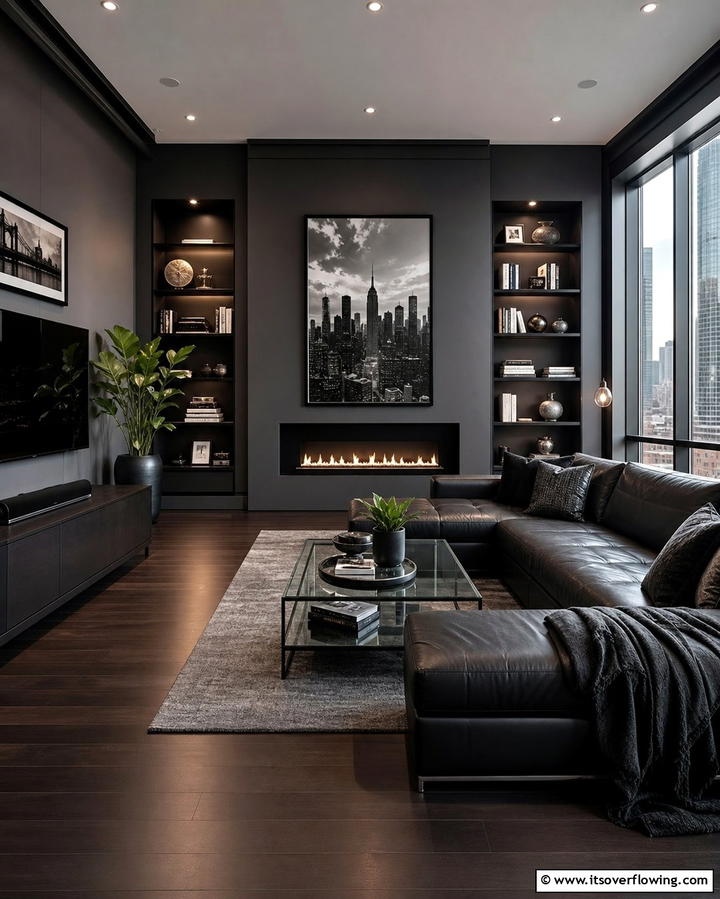 Urban Grey Sophistication - 30 Grey Living Room & Dark Wood Floor Design Combinations