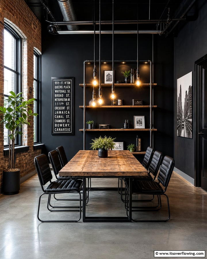 Urban Industrial Black - 21 Dining Room Paint Colors for a Cozy Atmosphere