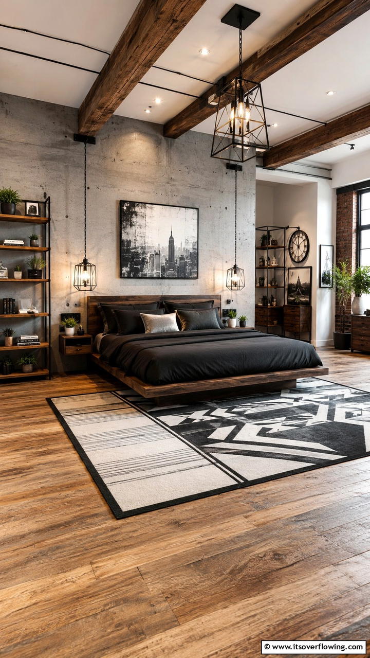 Urban Industrial Charm - 30 Bedroom Ideas For Couples- Romantic Retreat Inspiration