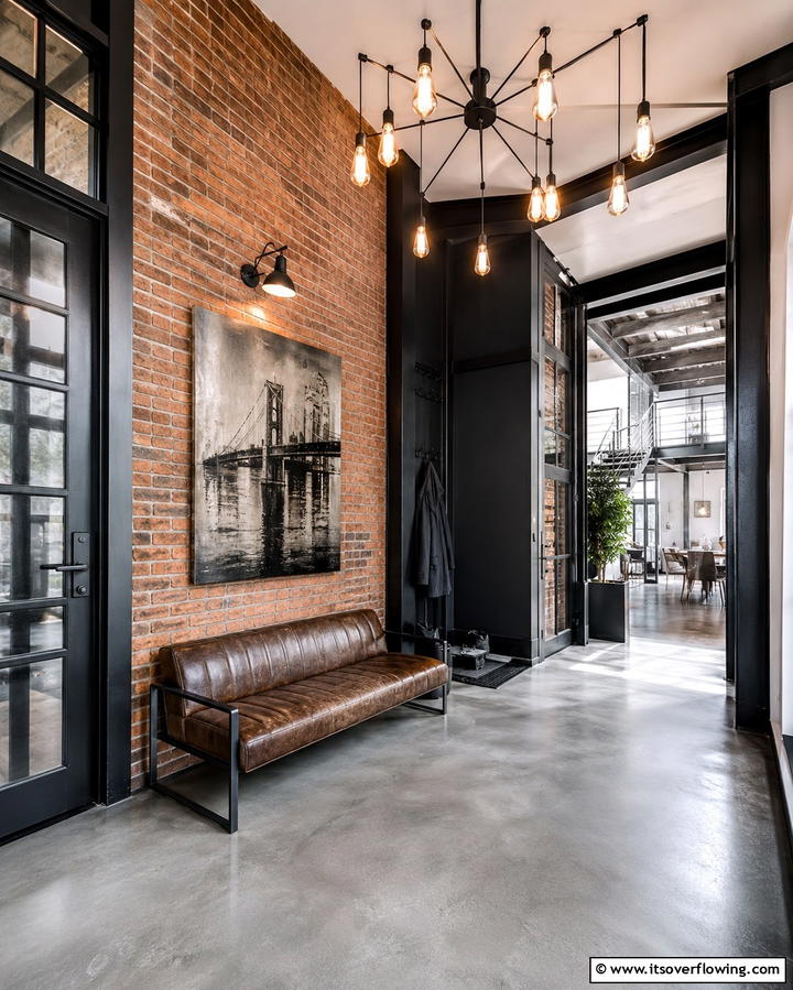 Urban Industrial Chic - 30 Modern Entryway Ideas- First Impressions with Style