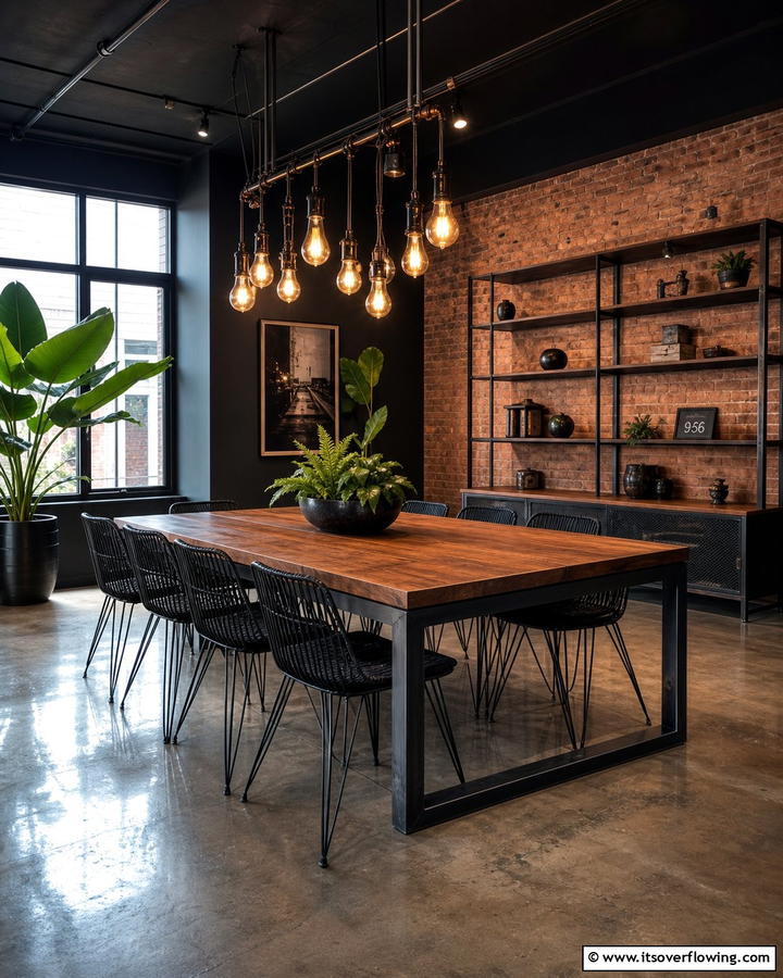 Urban Industrial Sophistication - 21 Luxury Dining Room Ideas for Elegant Entertaining