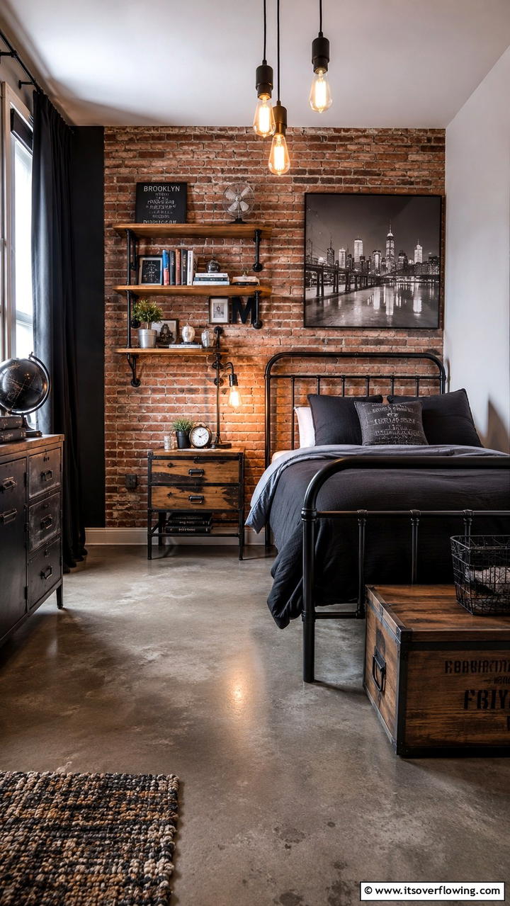 Urban Industrial Vibe - 21 Modern Teen Bedroom Ideas for Functional and Stylish Spaces