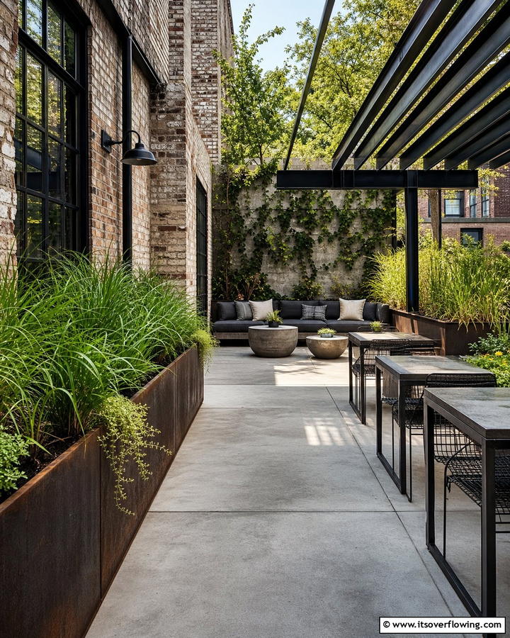 Urban Industrial Vibe - 21 Backyard Patio Ideas for Creating Your Perfect Outdoor Oasis