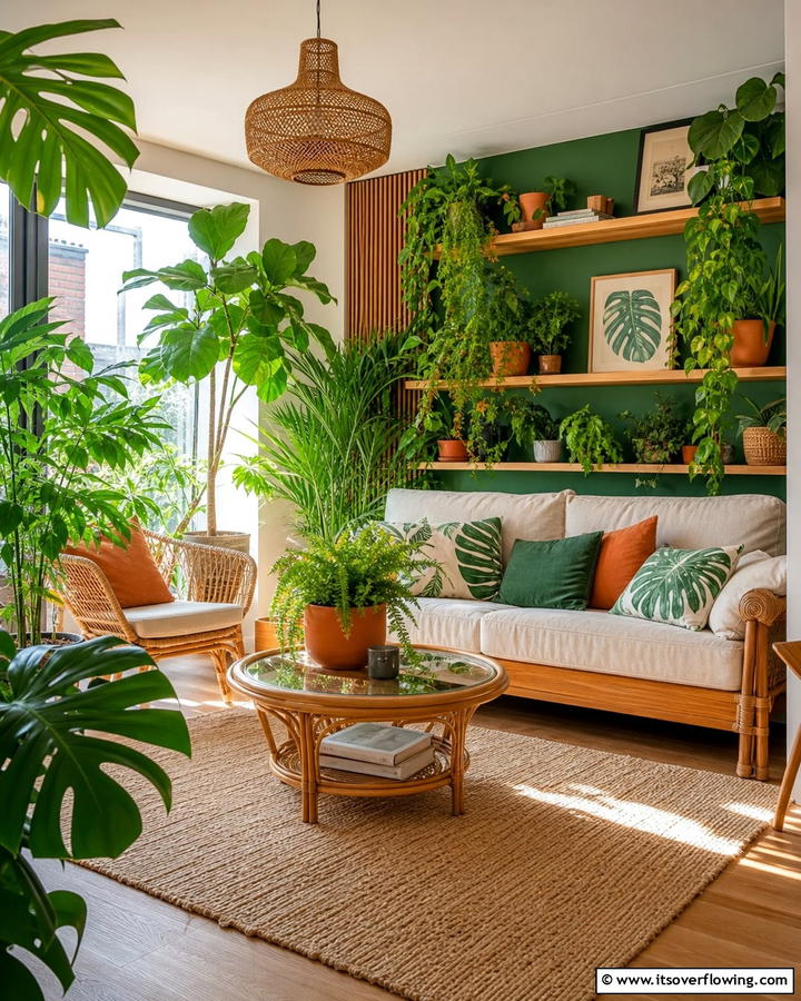Urban Jungle Oasis - 21 Aesthetic Living Room Ideas for a Stylish & Cozy Retreat