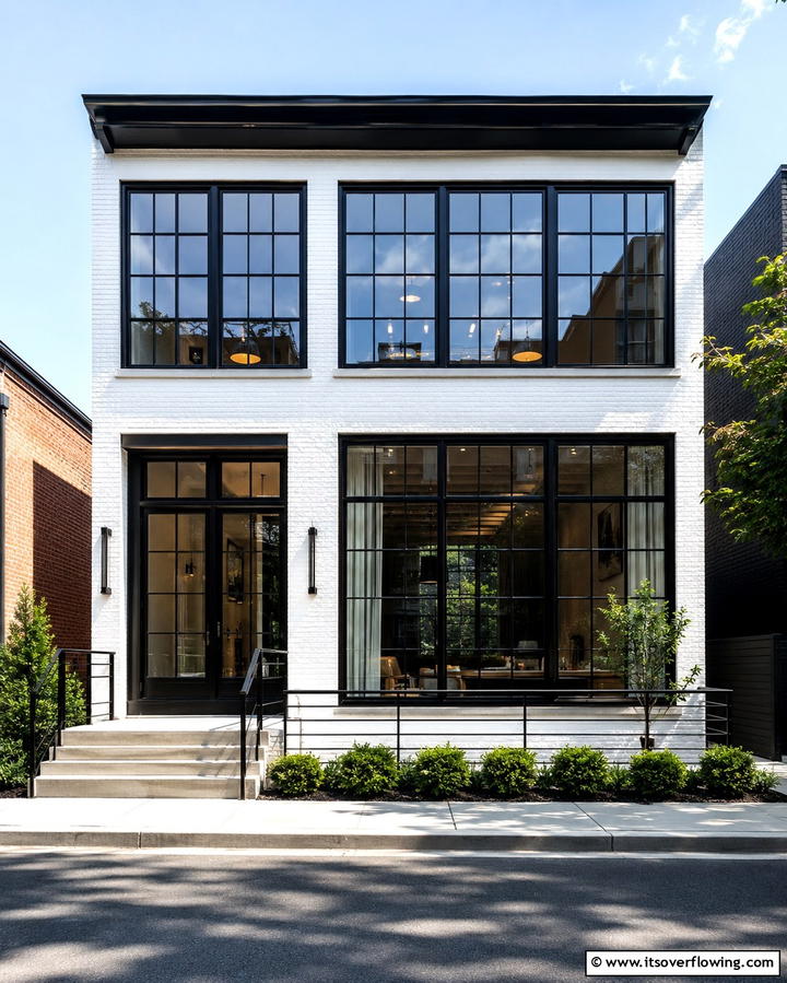 Urban Loft Aesthetic - 25 White Exterior Home with a Black Roof Ideas