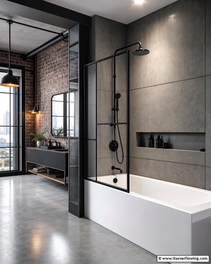 Urban Loft Combo - 30 Tub-Shower Combo Ideas for Space-Efficient Bathrooms
