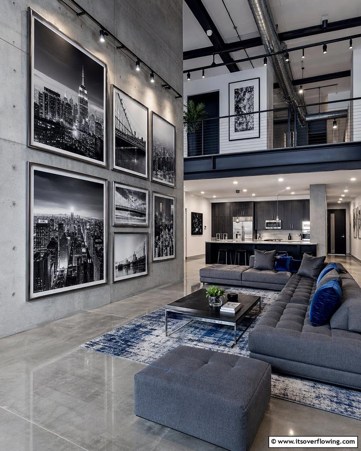 Urban Loft Display - 21 Media Wall Ideas to Elevate Your Entertainment Zone