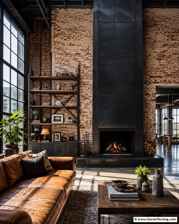 Urban Loft Inspiration - 30 Bold Black Fireplace Ideas to Elevate Your Living Room