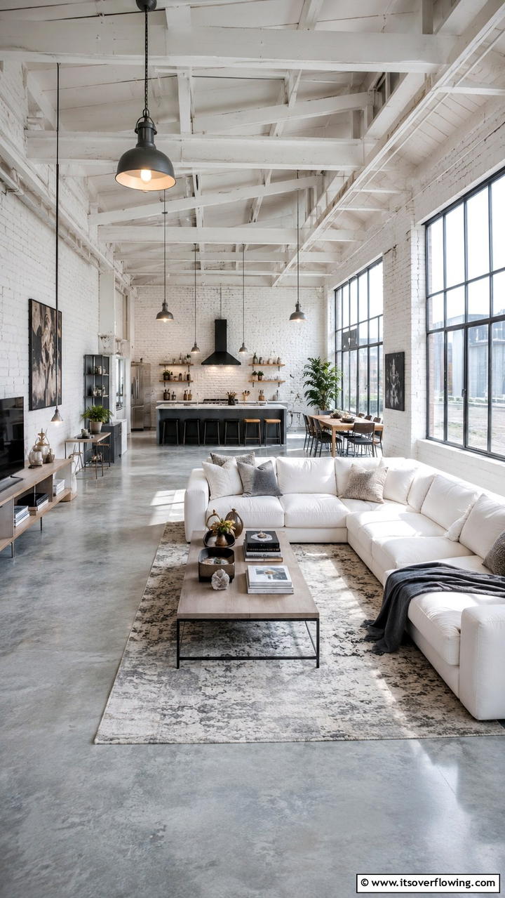 Urban Loft Living - 30 Grey and White House Interior Ideas- Minimalist Elegance