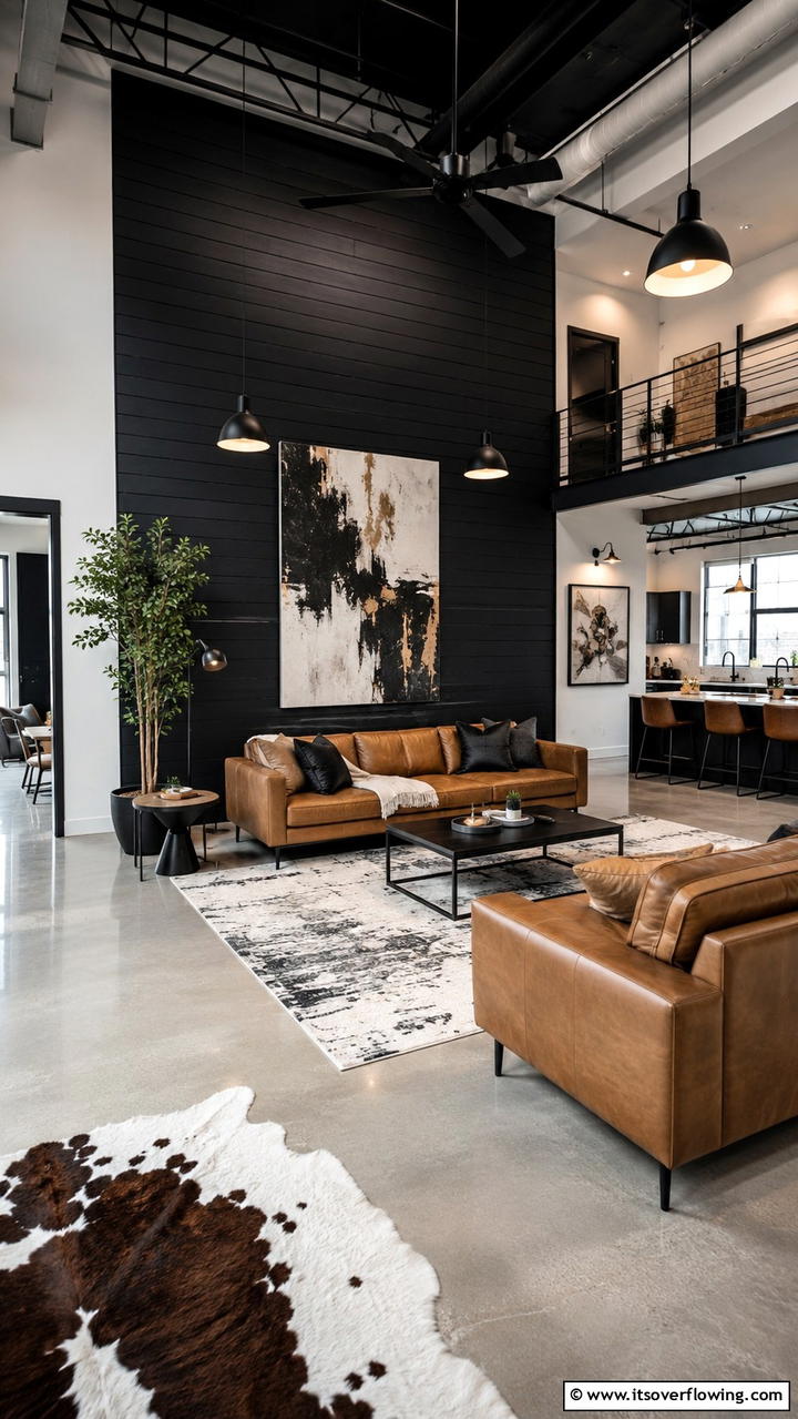 Urban Loft Statement - 30 Black Shiplap Wall Ideas for Timeless Interior Accents