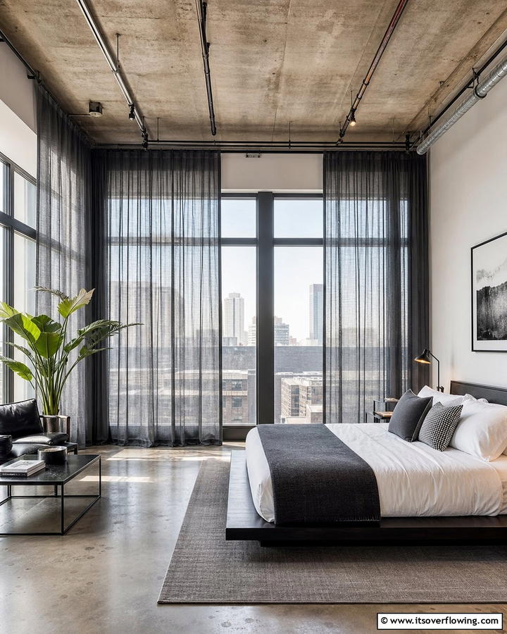 Urban Loft Style Curtains - 30 Hypebeast Room Decor Ideas for Urban Aesthetics
