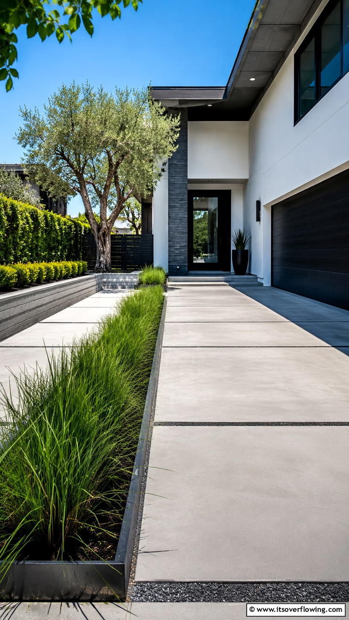 Urban Minimalist Style - 30 Driveway Landscape Ideas to Boost Curb Appeal