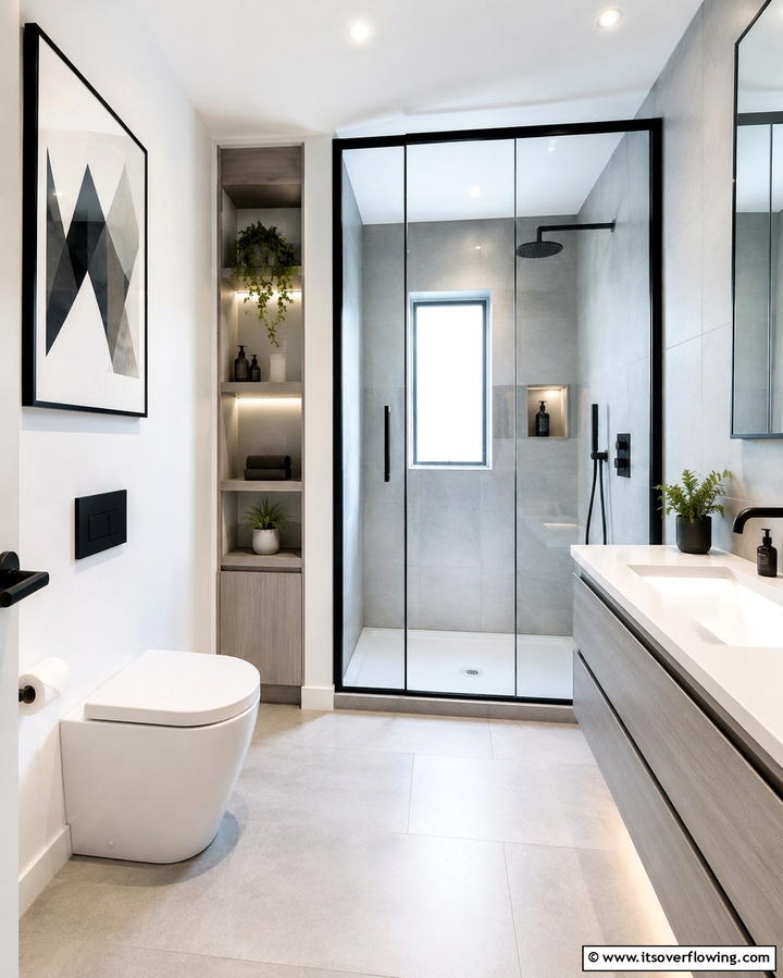 Urban Modern Bathroom - 30 Grey and White Bathroom Ideas for Modern Serenity