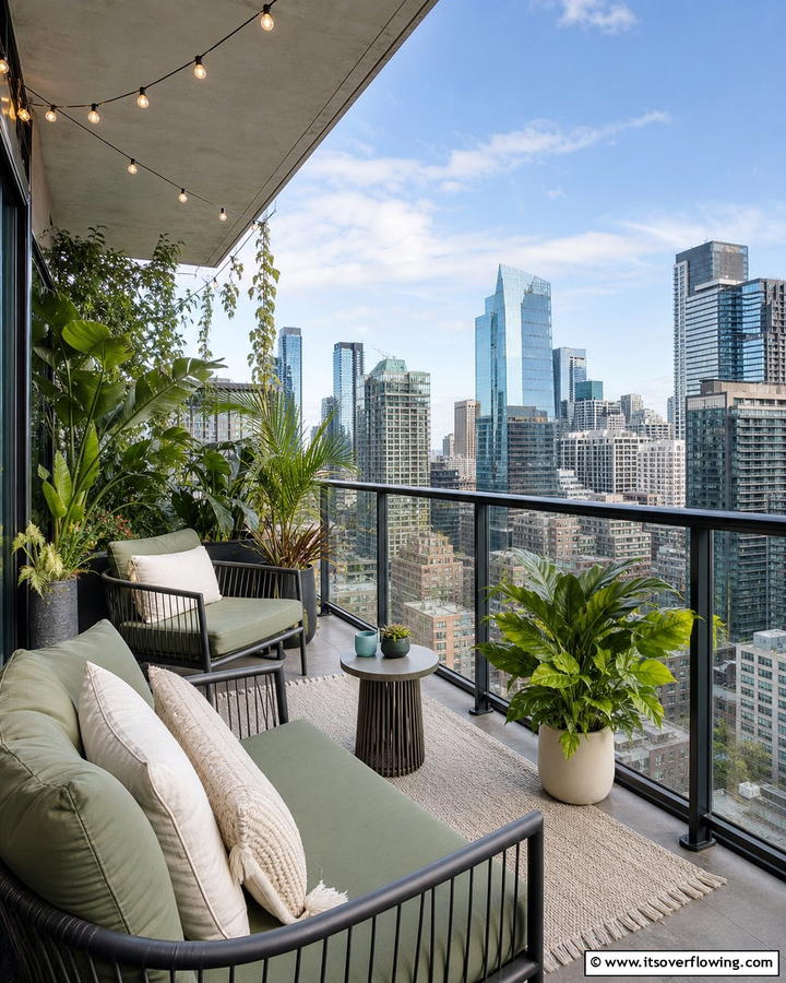 Urban Oasis Balcony - 21 Balcony Ideas to Turn Your Small Space into a Relaxing Retreat