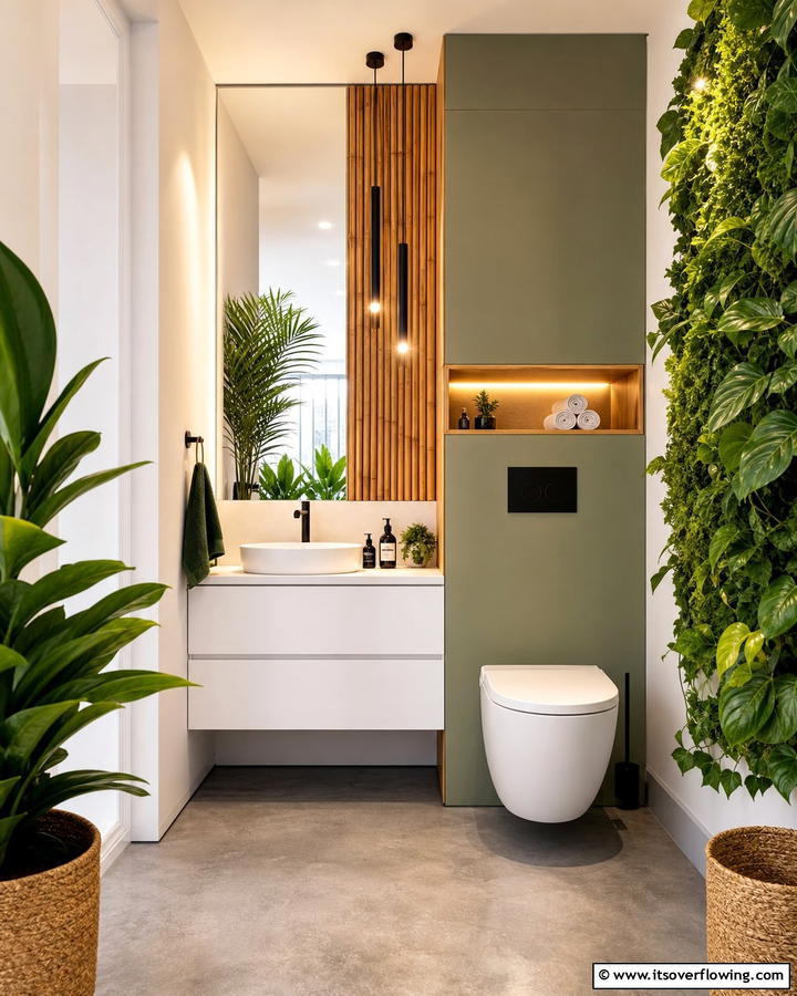 Urban Oasis Powder Room - 21 Powder Room Designs for Stylish Small Bathroom Spaces