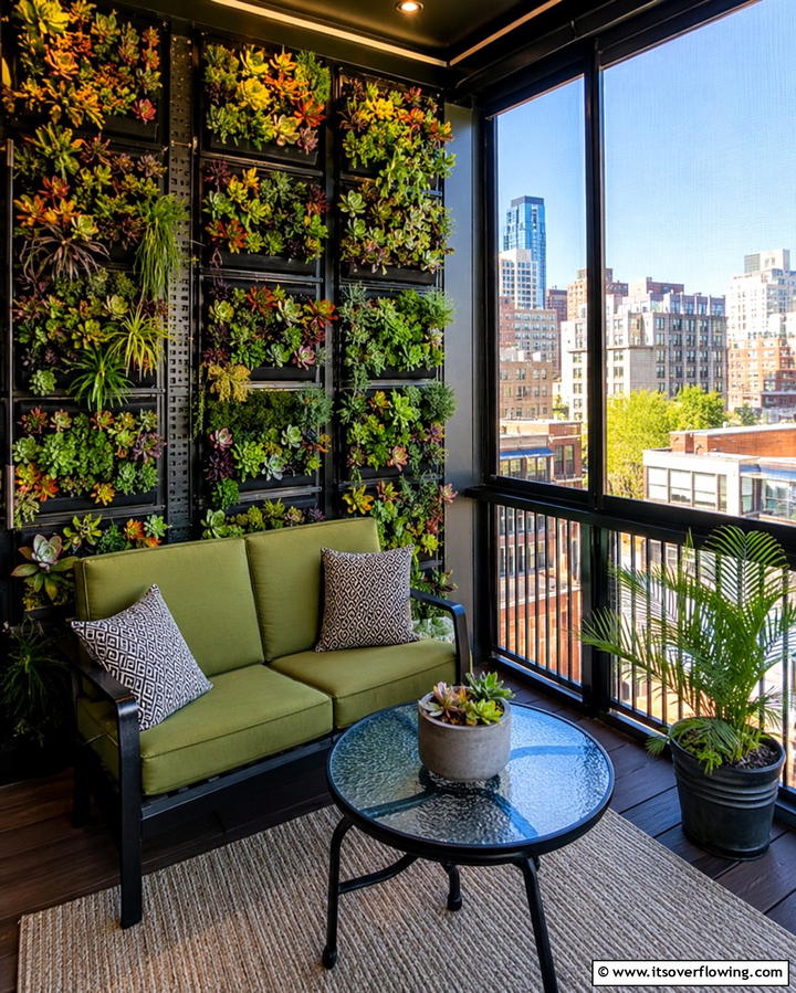 Urban Oasis Screened Deck with Vertical Gardens - 30 Screened-in Deck Ideas for Bug-Free Outdoor Living