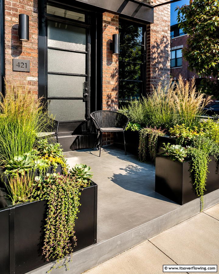 Urban Planter Boxes - 30 Small Front Porch Ideas to Boost Curb Appeal