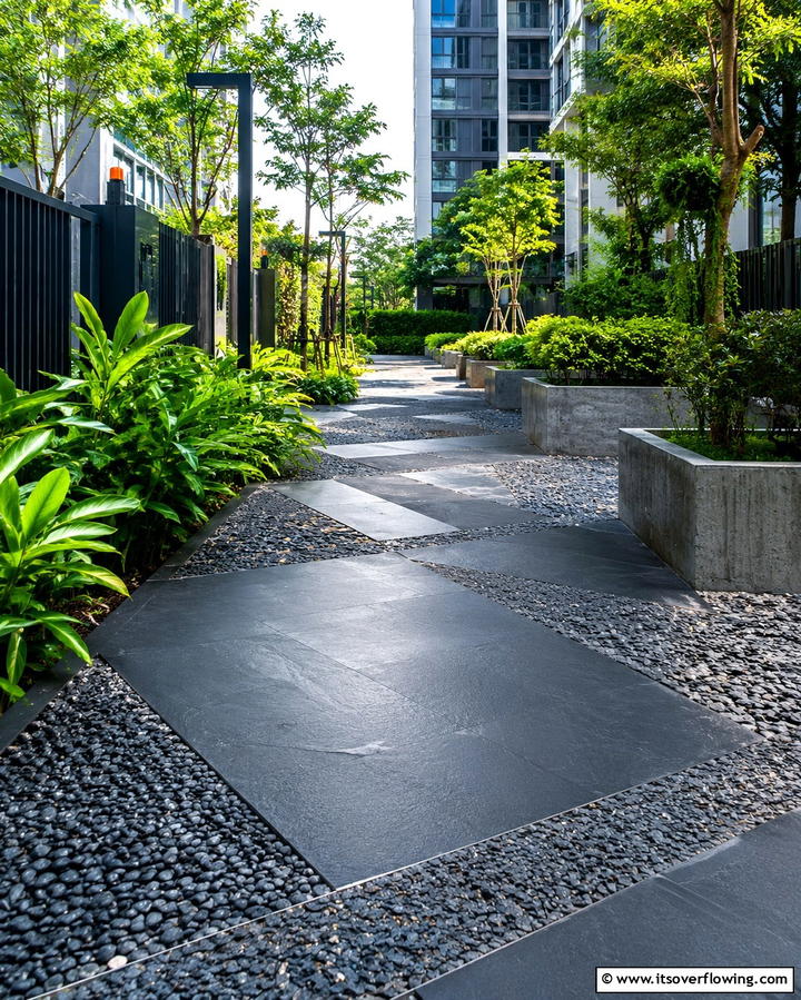 Urban Rock Walkway - 30 Rock Walkway Ideas to Elevate Your Garden Design